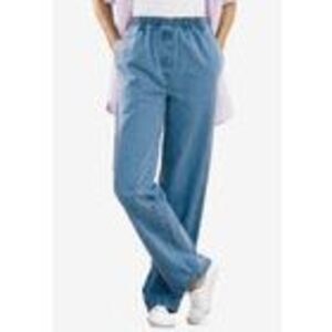 Woman Within Womens 26W 7 Day Denim Jeans Blue Light Wash‎ Elastic Waist NWT
